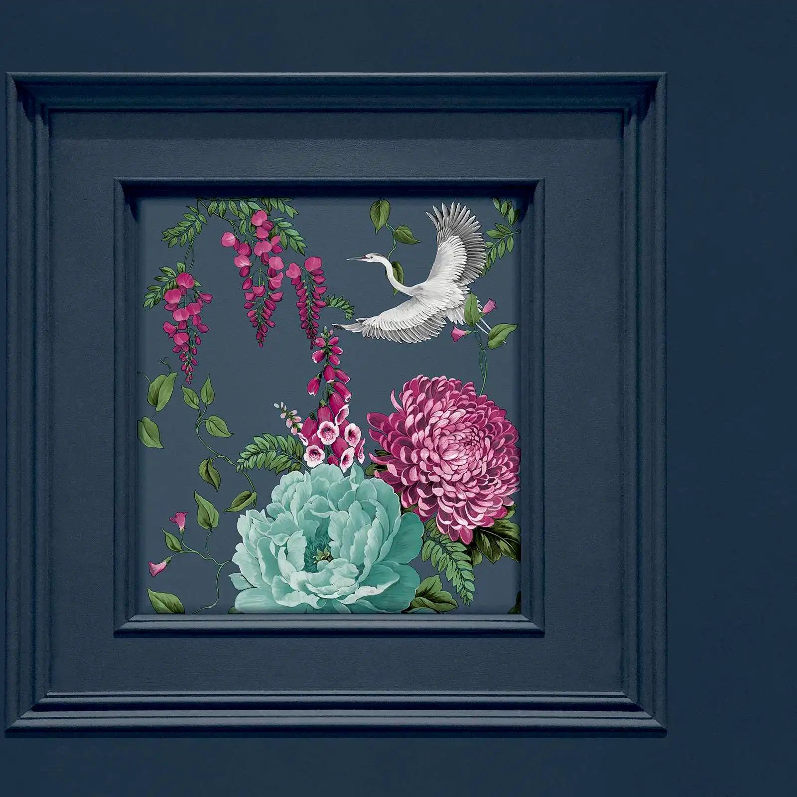 Corinthia Panel Navy Wallpaper 244