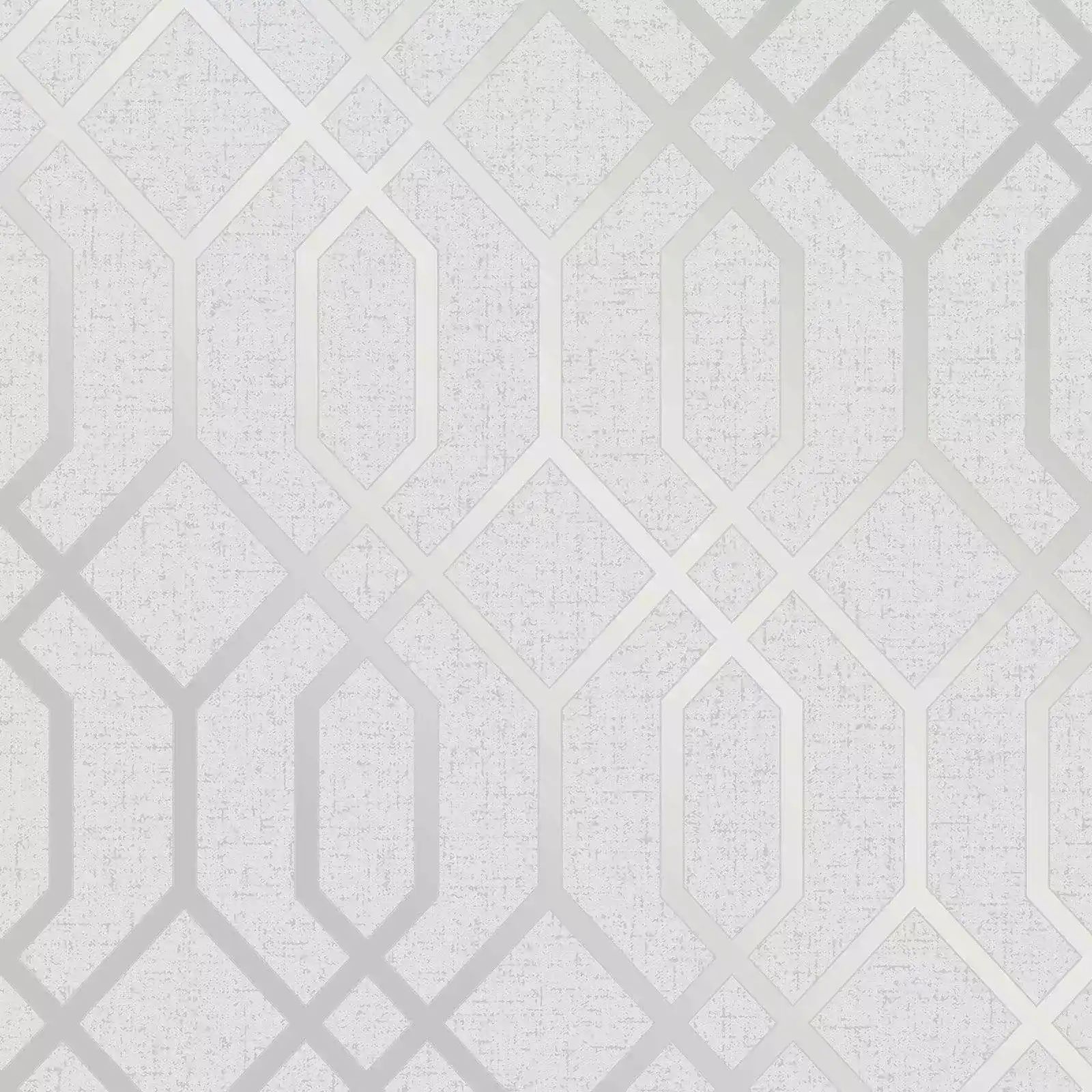 Quartz Geo Trellis Silver Textured Vinyl Wallpaper FD42304