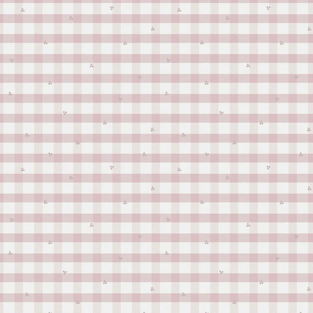 Gingham Classic Country Pale Amethyst Purple Laura Ashley Wallpaper 119865