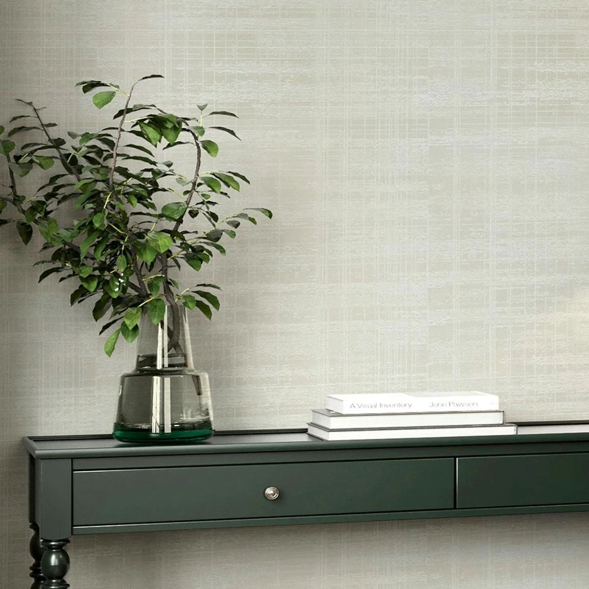 Lamont Weave Pearl Heavyweight Vinyl Wallpaper by Boutique 143414