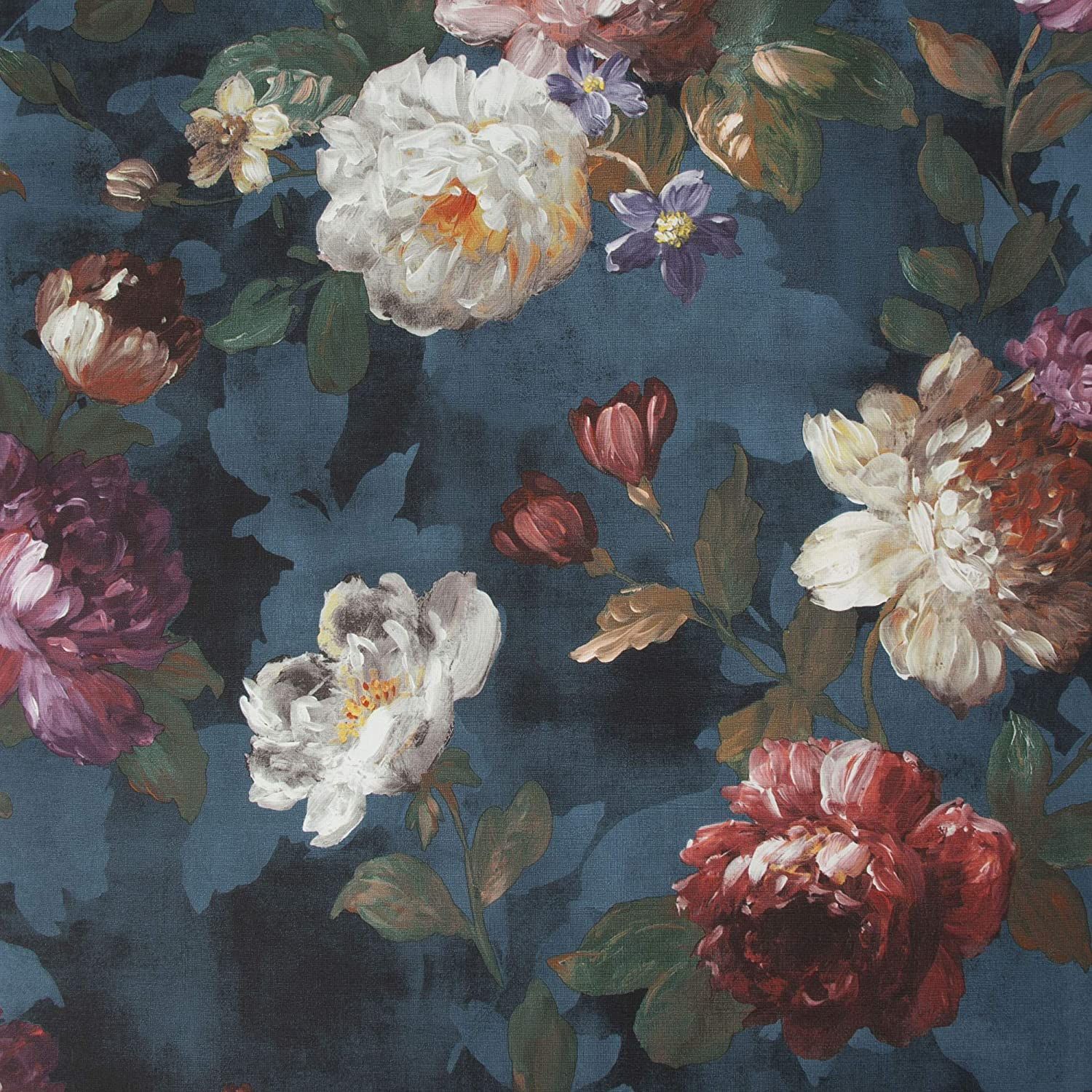 Isabelle Superfresco Blue Floral Oil Painted Wallpaper 108623