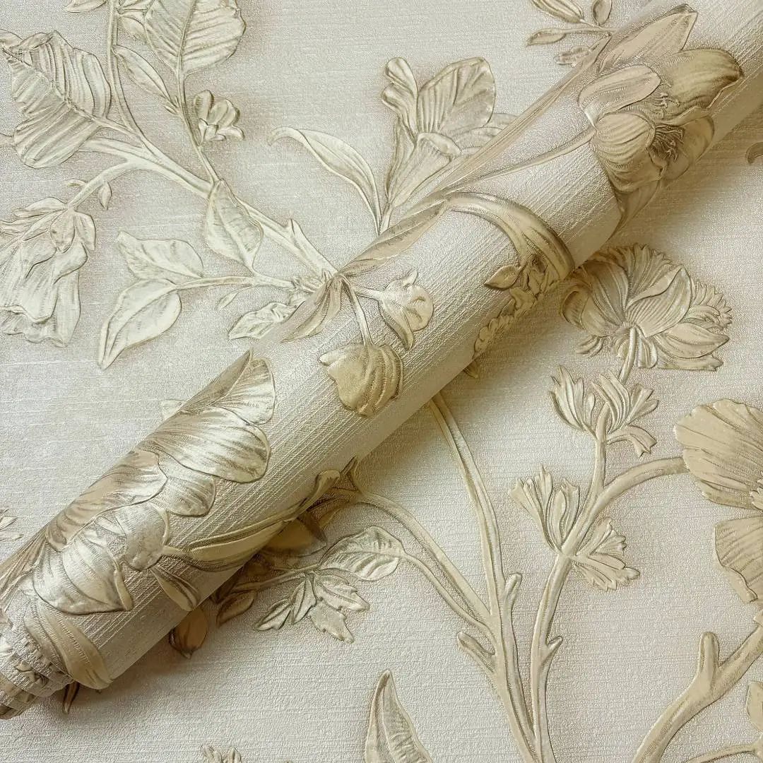 Angelina Floral Champagne Vinyl Wallpaper 400907 Angelina Floral Champagne Vinyl Wallpaper 400907