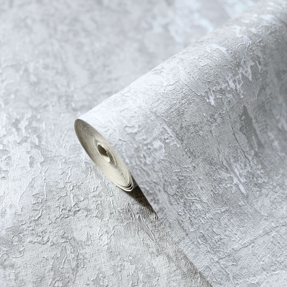 Piero Texture Grey & Metallic Silver Industrial Vinyl Wallpaper 811303 Piero Texture Grey & Metallic Silver Industrial Vinyl Wallpaper 811303