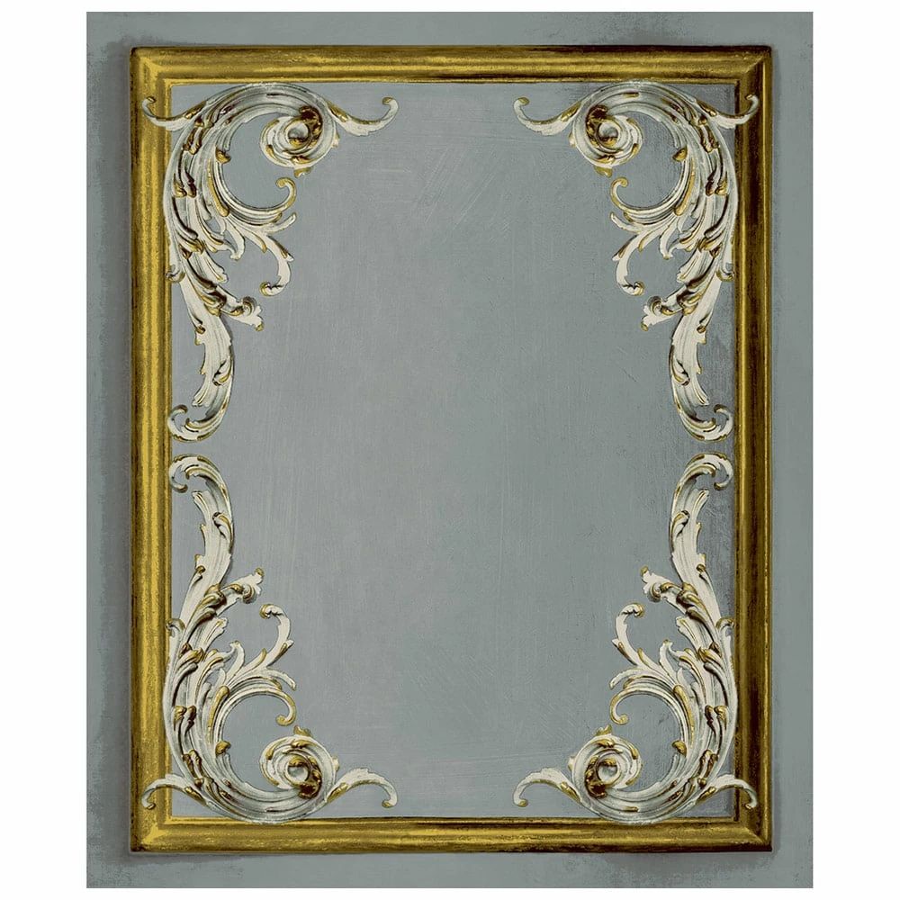 Rococo Panel Grey & Metallic Gold Paul Moneypenny Collection Wallpaper 191501