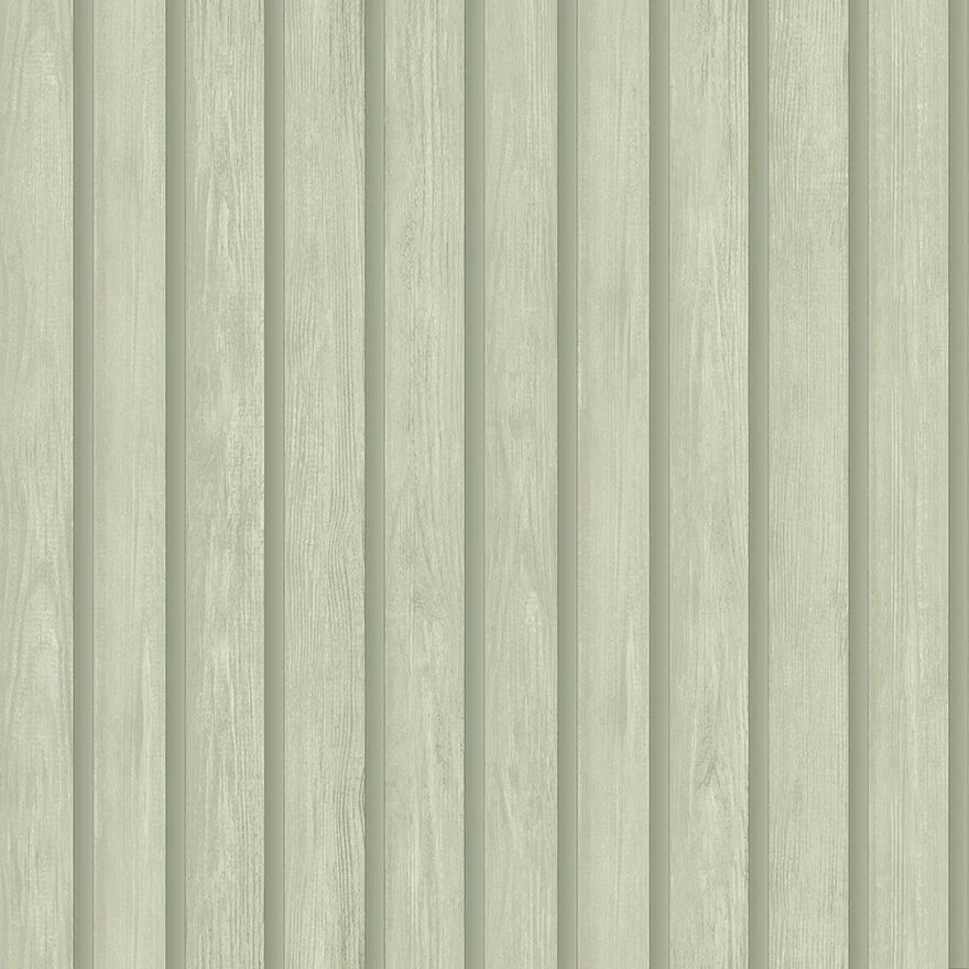 Realistic Wooden Slats Green Wallpaper 13300
