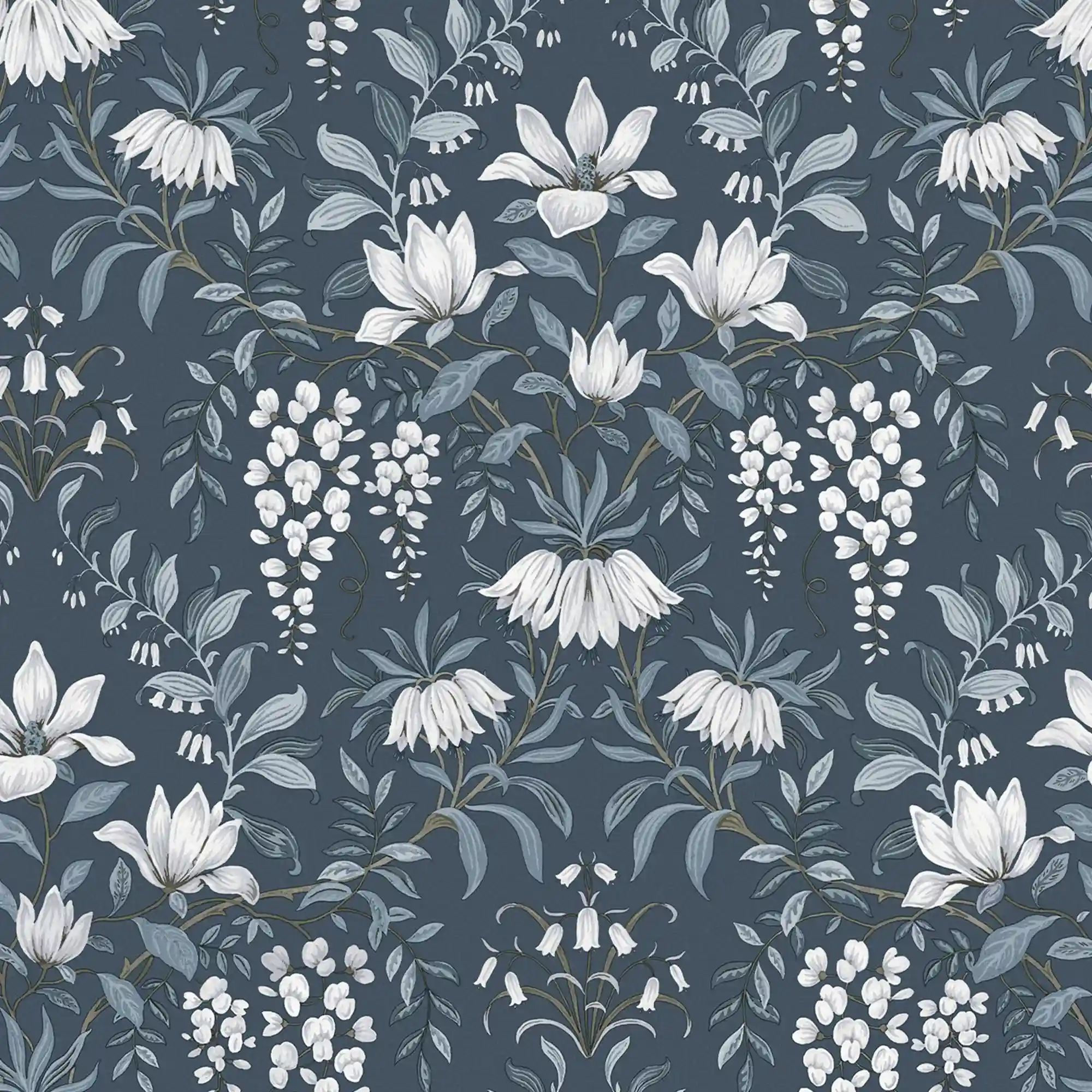 Parterre Vintage Floral Dark Seaspray Laura Ashley Wallpaper 113404