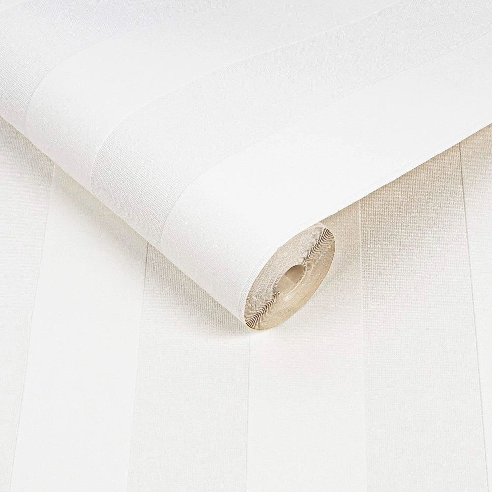 Stripe White Superfresco Paintable Wallpaper 10-195
