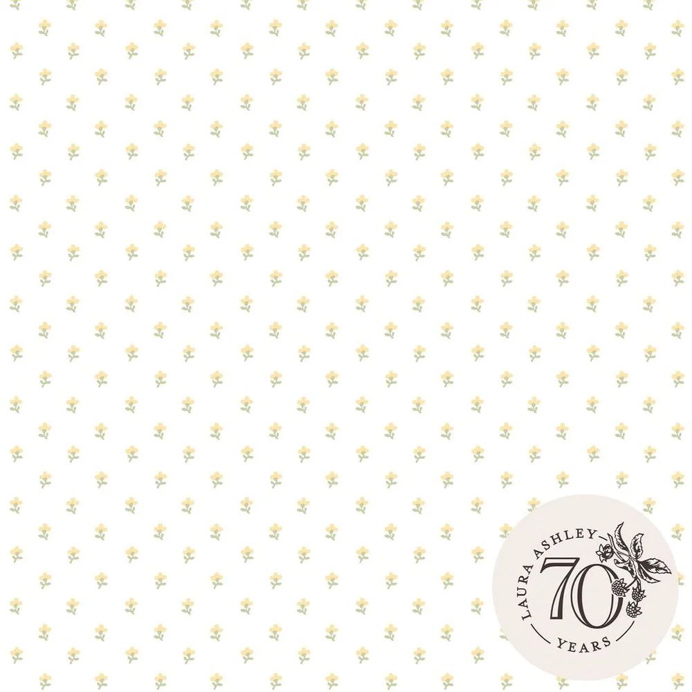 Wood Violet Charming Small Flower Sprig's Ochre Yellow Laura Ashley Wallpaper 119866