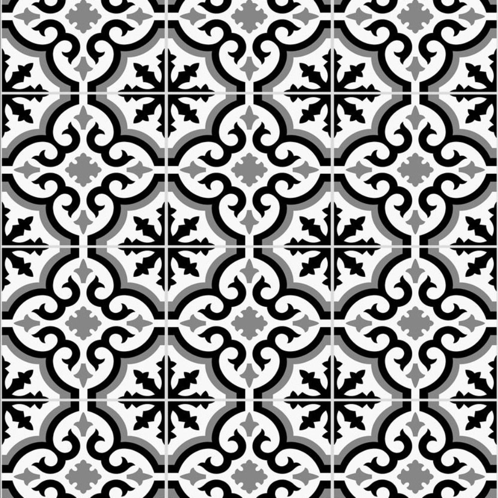Contour Grecian Tile Black Kitchen & Bathroom Wallpaper 112647