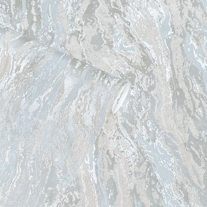 Marble Luxe Textured Soft Metallic Silver Wallpaper 299101