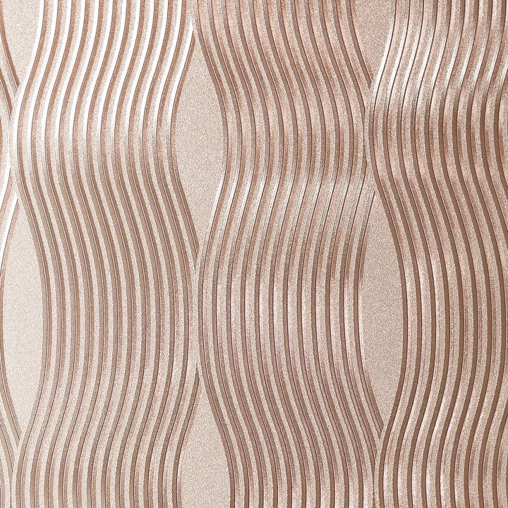 Foil Wave Rose Gold Vinyl Wallpaper 294500