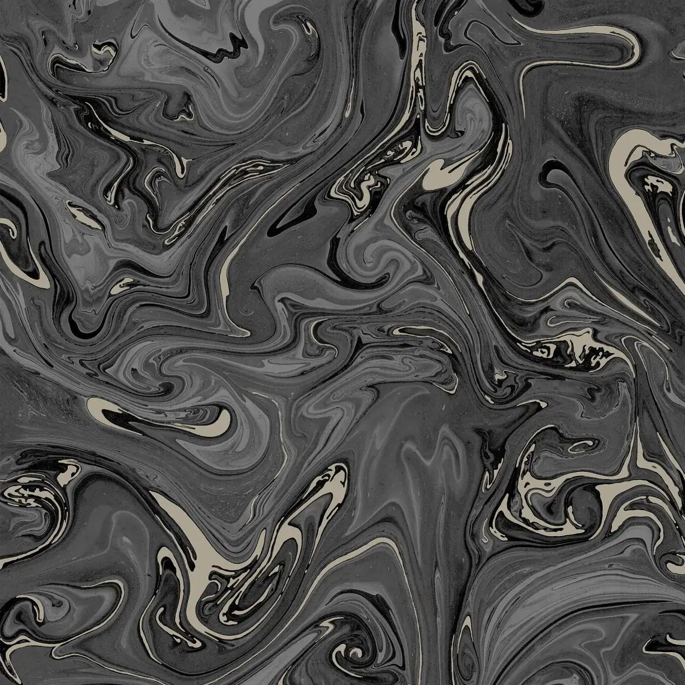 Liquid Marble Black & Copper Wallpaper 119558