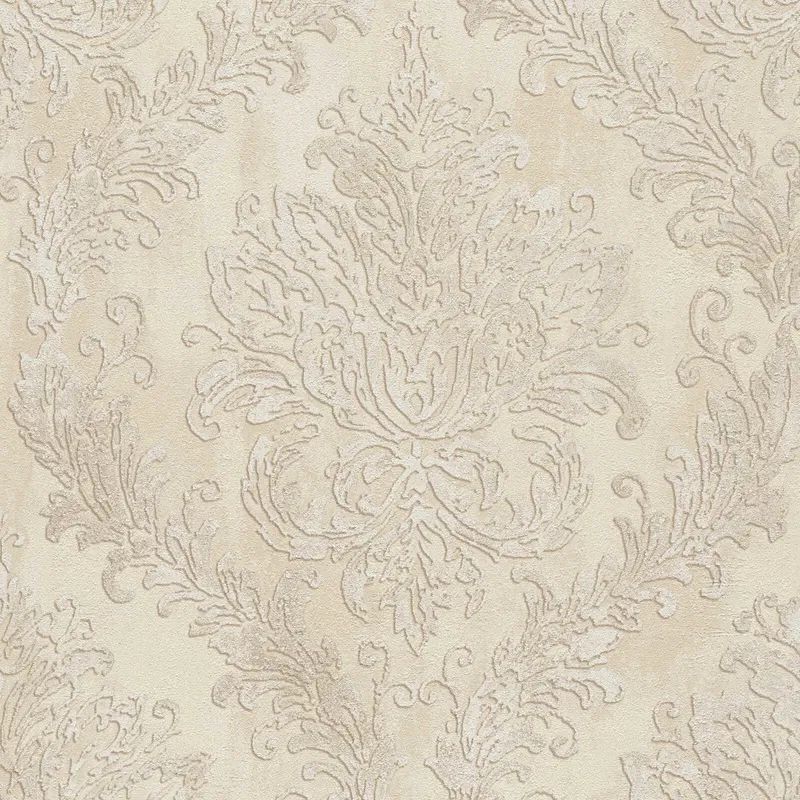 Grand Palace Beige Cream Damask Vinyl Wallpaper 79049-5