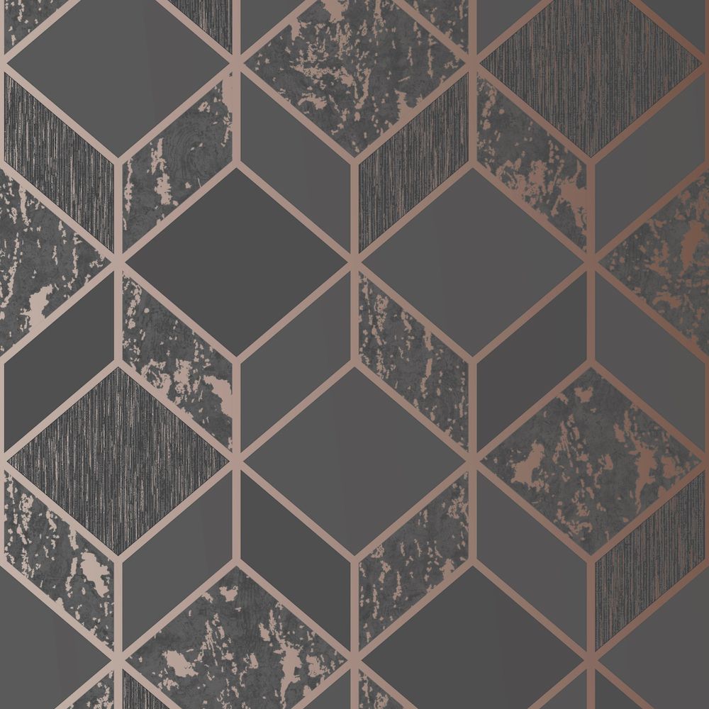 Vittorio Geometric Charcoal Superfresco Wallpaper 107963