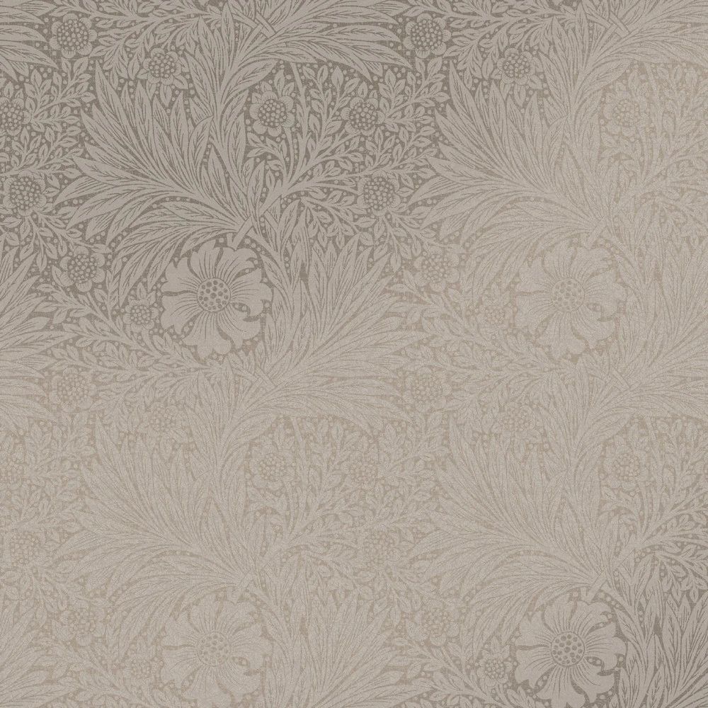 Marigold Fibrous Willow Leaves Neutral Wallpaper by William Morris 124257