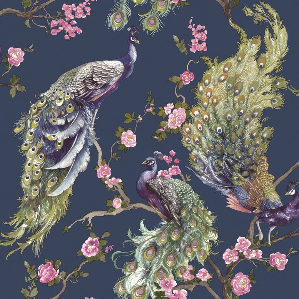 Menali Peacock Birds Blue Wallpaper 35922