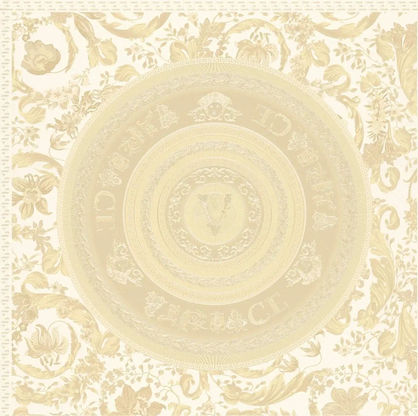 Oriental Tile V Light Gold Luxury Vinyl Wallpaper 387053