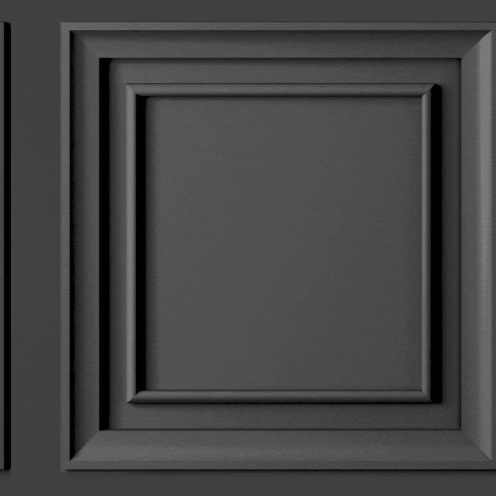 Fresco Wood Panel Charcoal Wallpaper 115615