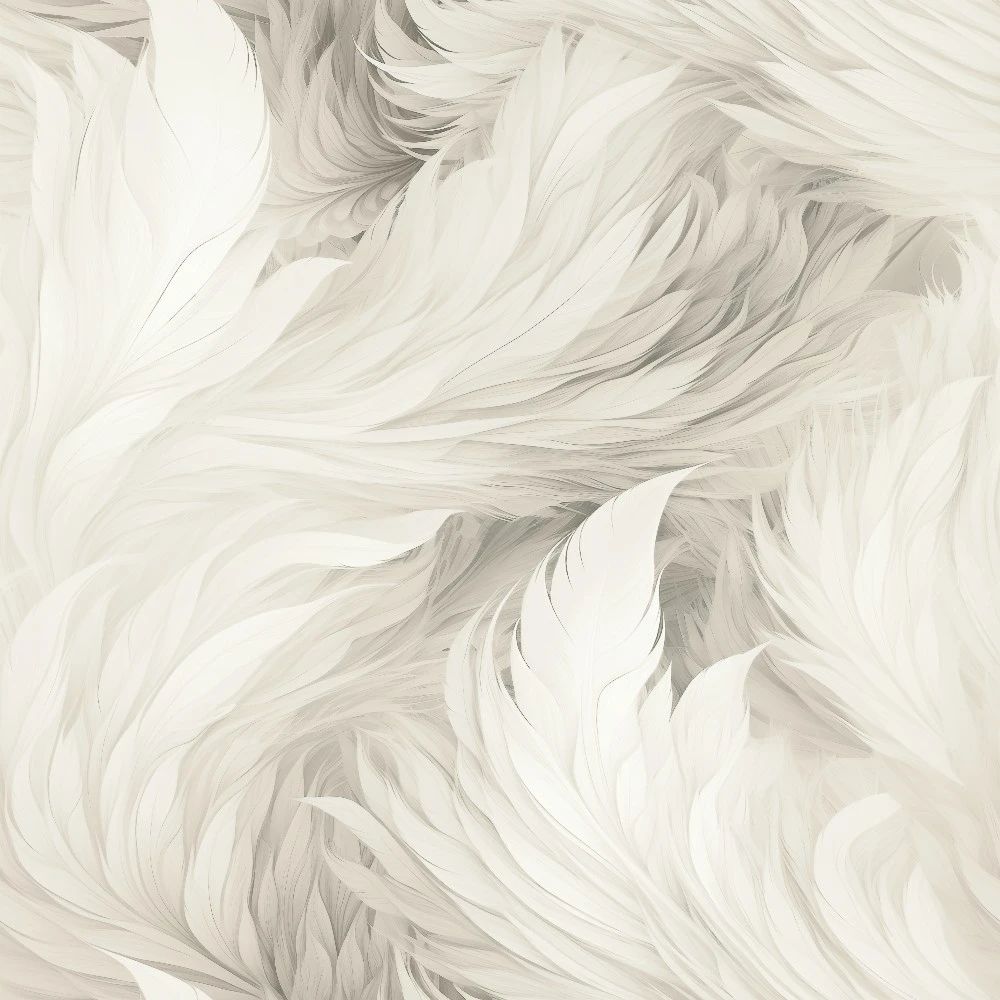 Plumes Large Feathers Abstract Shimmer Ivory Wallpaper 217502