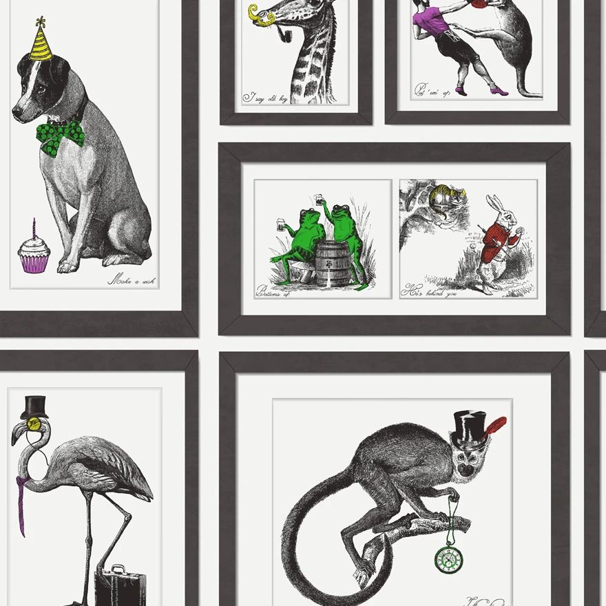 Mad Dogs Collage Frame Print Conversational Wallpaper 97921