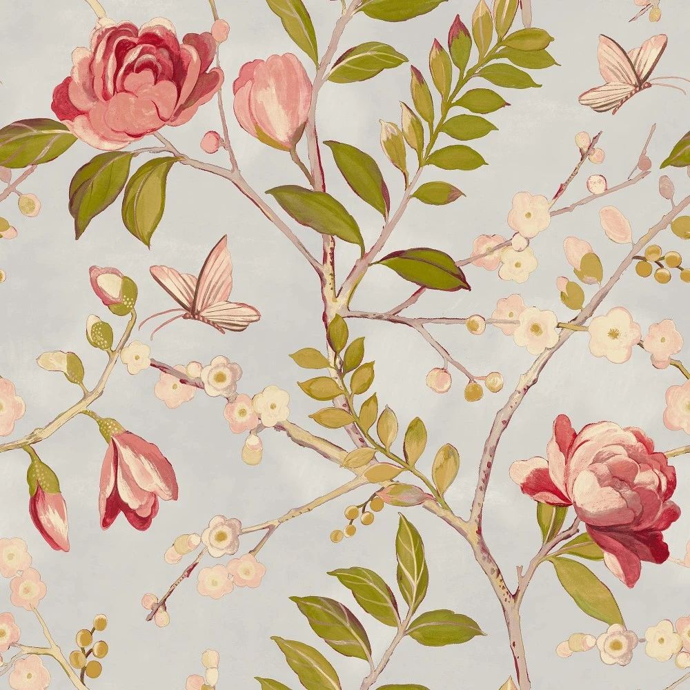 Lola Fruits Red Chic Floral Wallpaper A68804