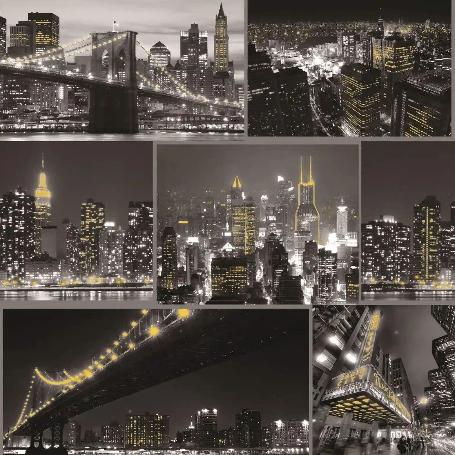Fresco City at Night Black Wallpaper 101696