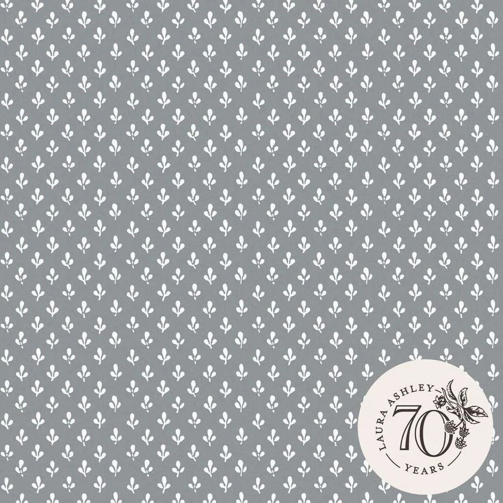 Trefoil Slate Grey 1981 Archive Laura Ashley Wallpaper 119861