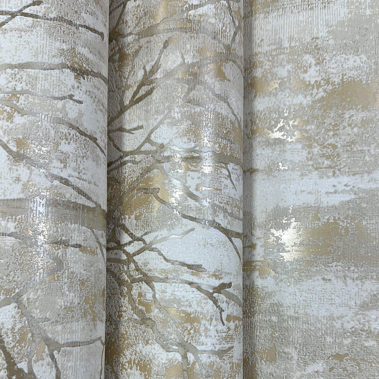 Tree Cream & Gold Wallpaper Grandeco A75701