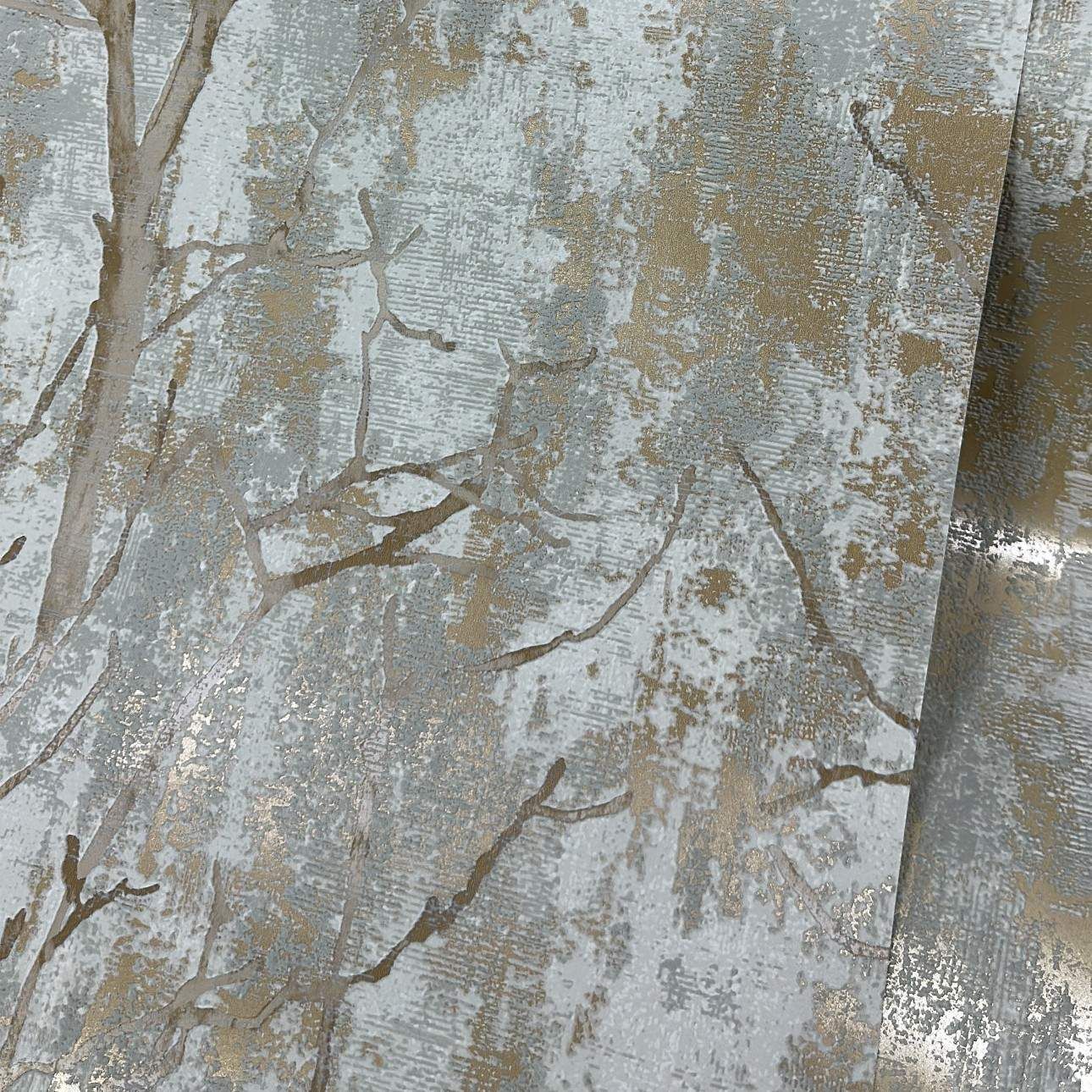 Tree Green & Gold Wallpaper Grandeco A75702