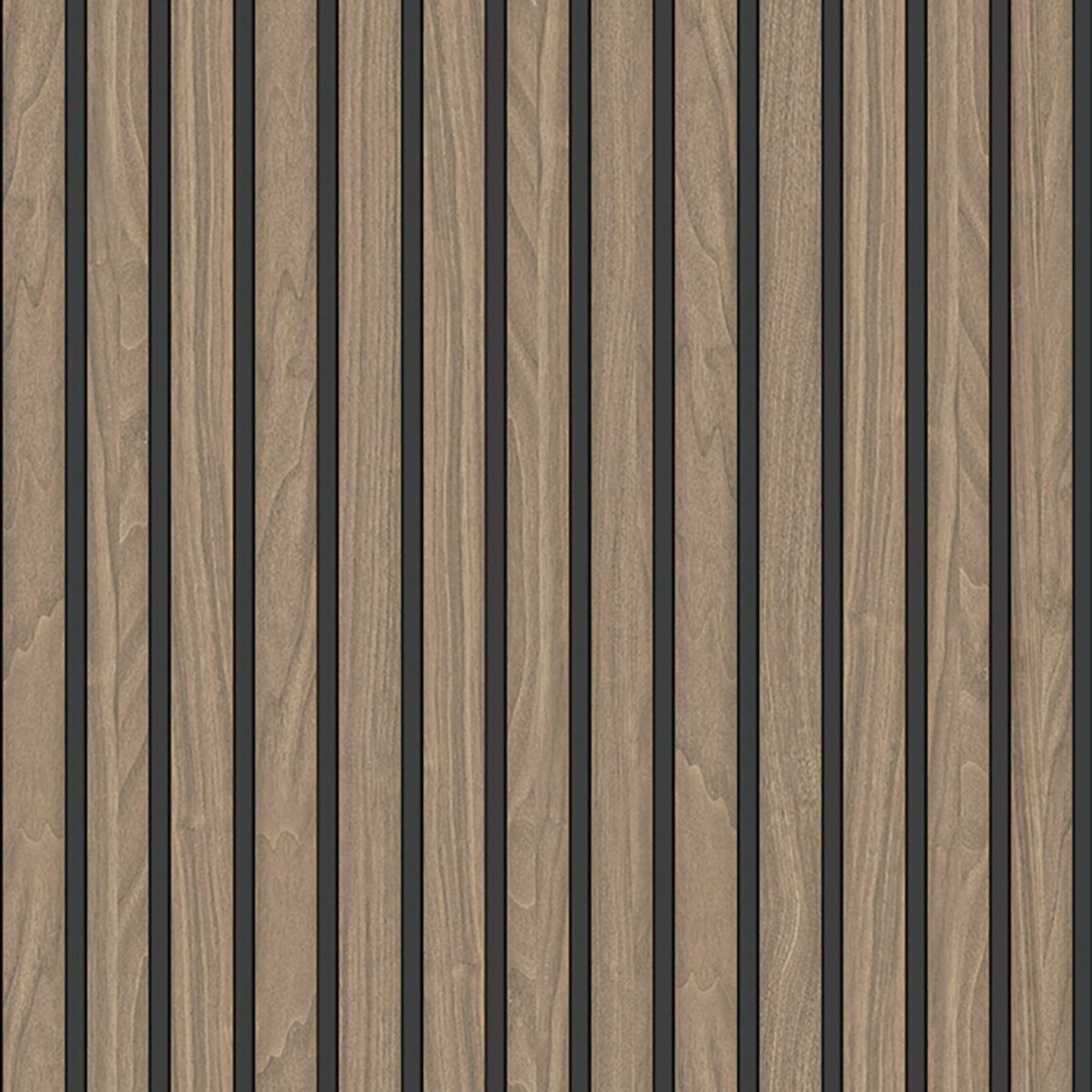 Wood Slat Walnut Italian Vinyl Wallpaper 2920