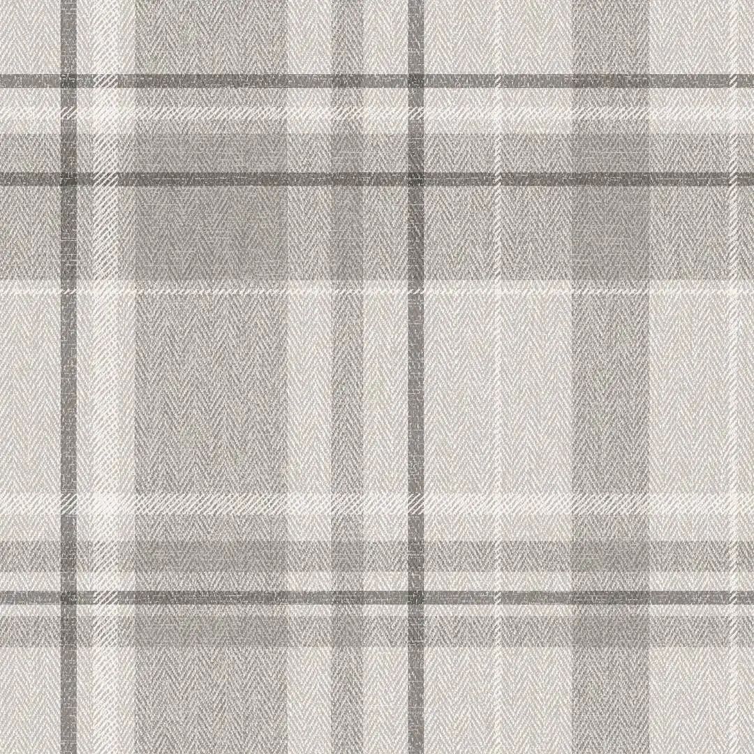 Harris Check Soft Grey Tweed Herringbone Wallpaper by Crown M1871