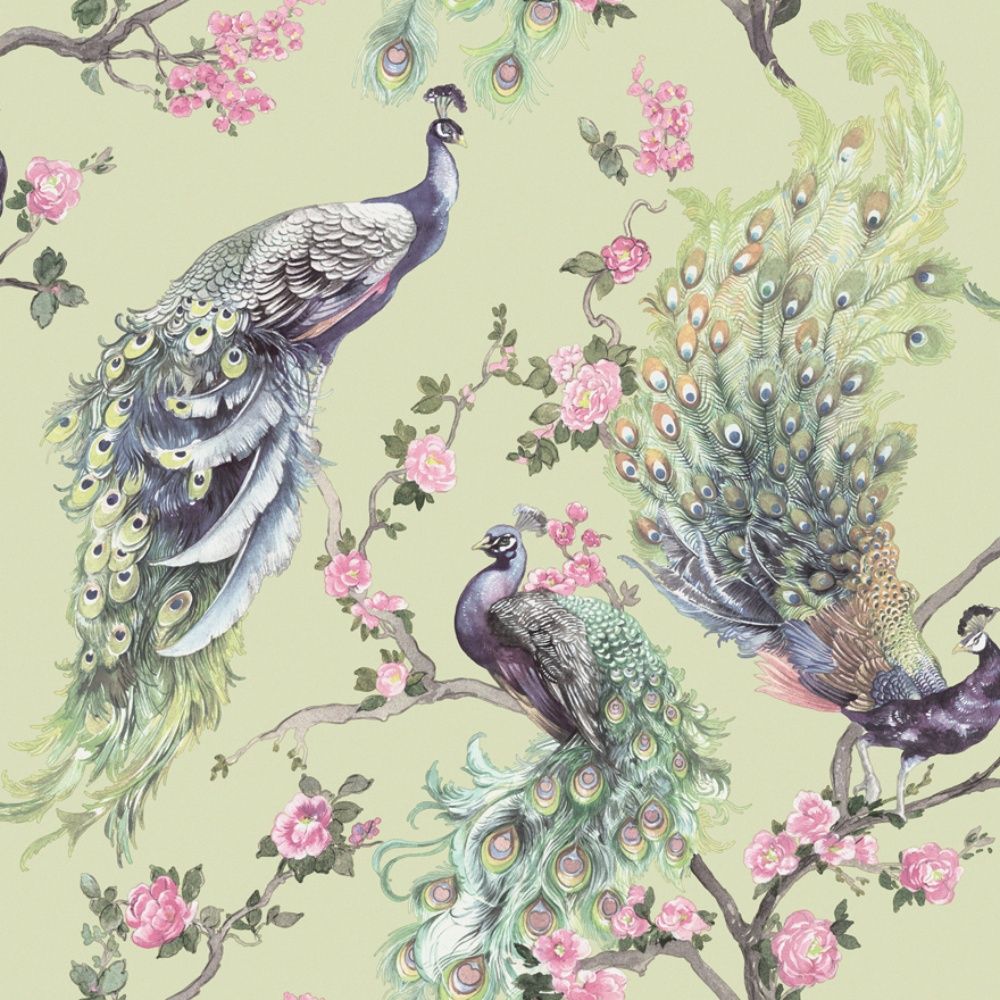 Menali Peacock Birds Green Wallpaper 35921