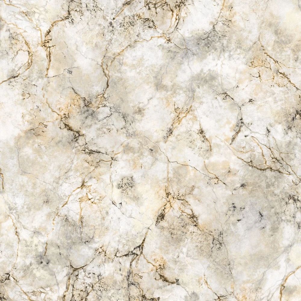 Verona Marble Gold & Taupe Heavyweight Vinyl Wallpaper by Debona 9121