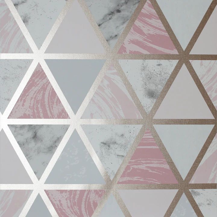 Marble Geometric Pink Multicoloured Wallpaper 692205