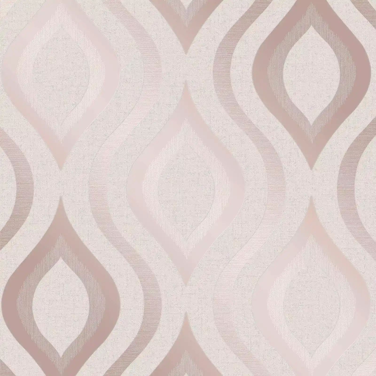 Quartz Retro Oval Rose Gold Textured Vinyl Wallpaper FD42206