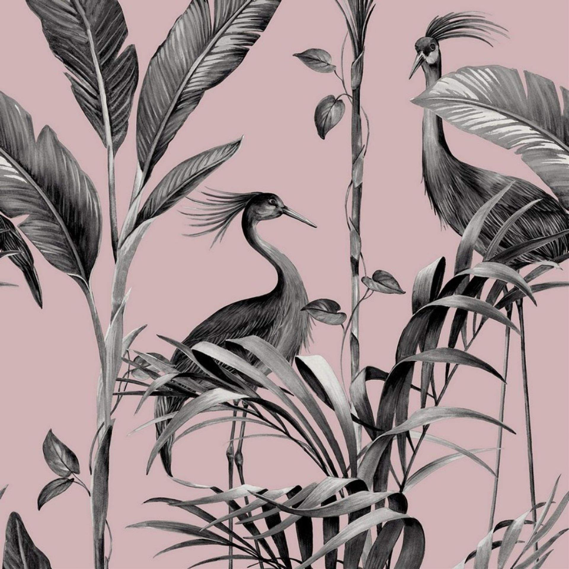 Azzurra Leaf Blush Pink Wallpaper 9507