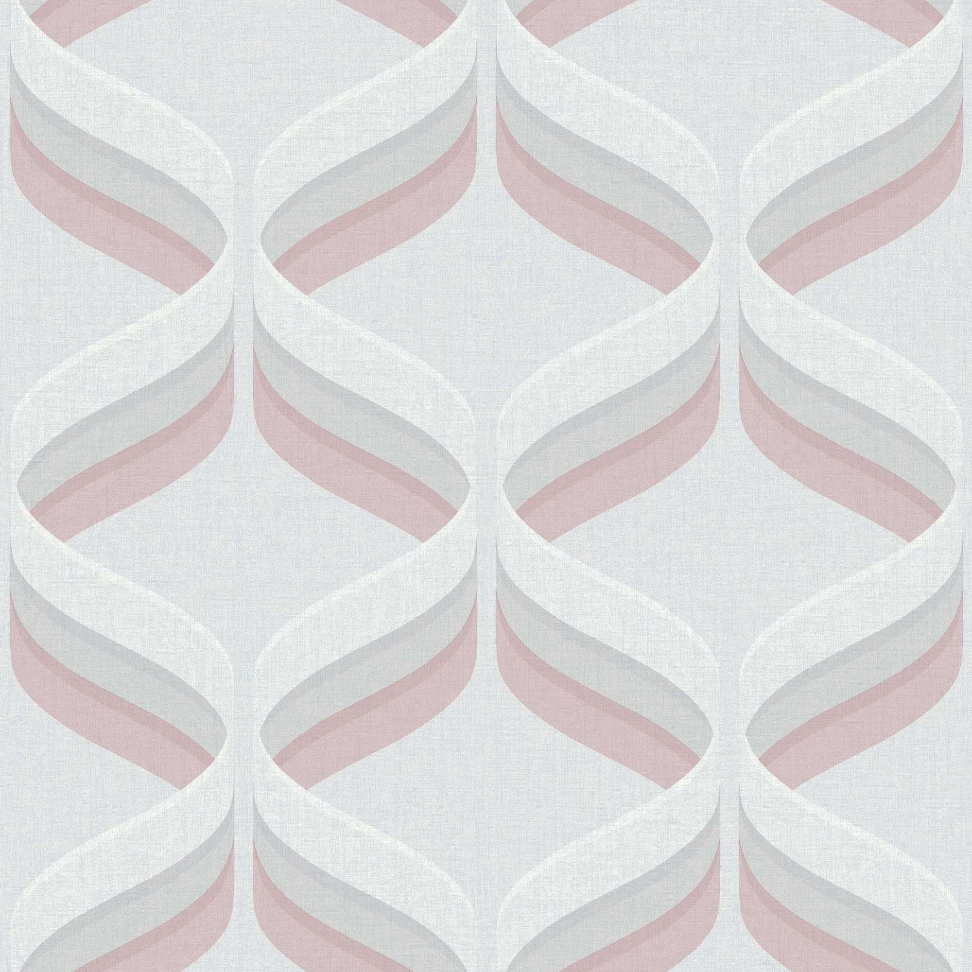 Retro Ogee Pink Fresco Geometric Wallpaper 107976