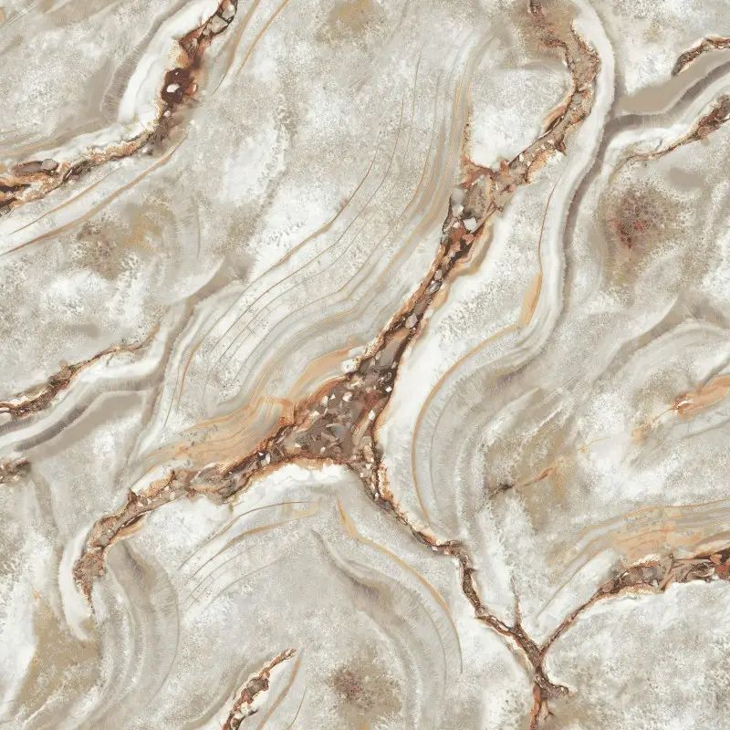 Agate Marble Natural & Rust Vasari Palmetto Italian Luxury Vinyl Wallpaper 529418