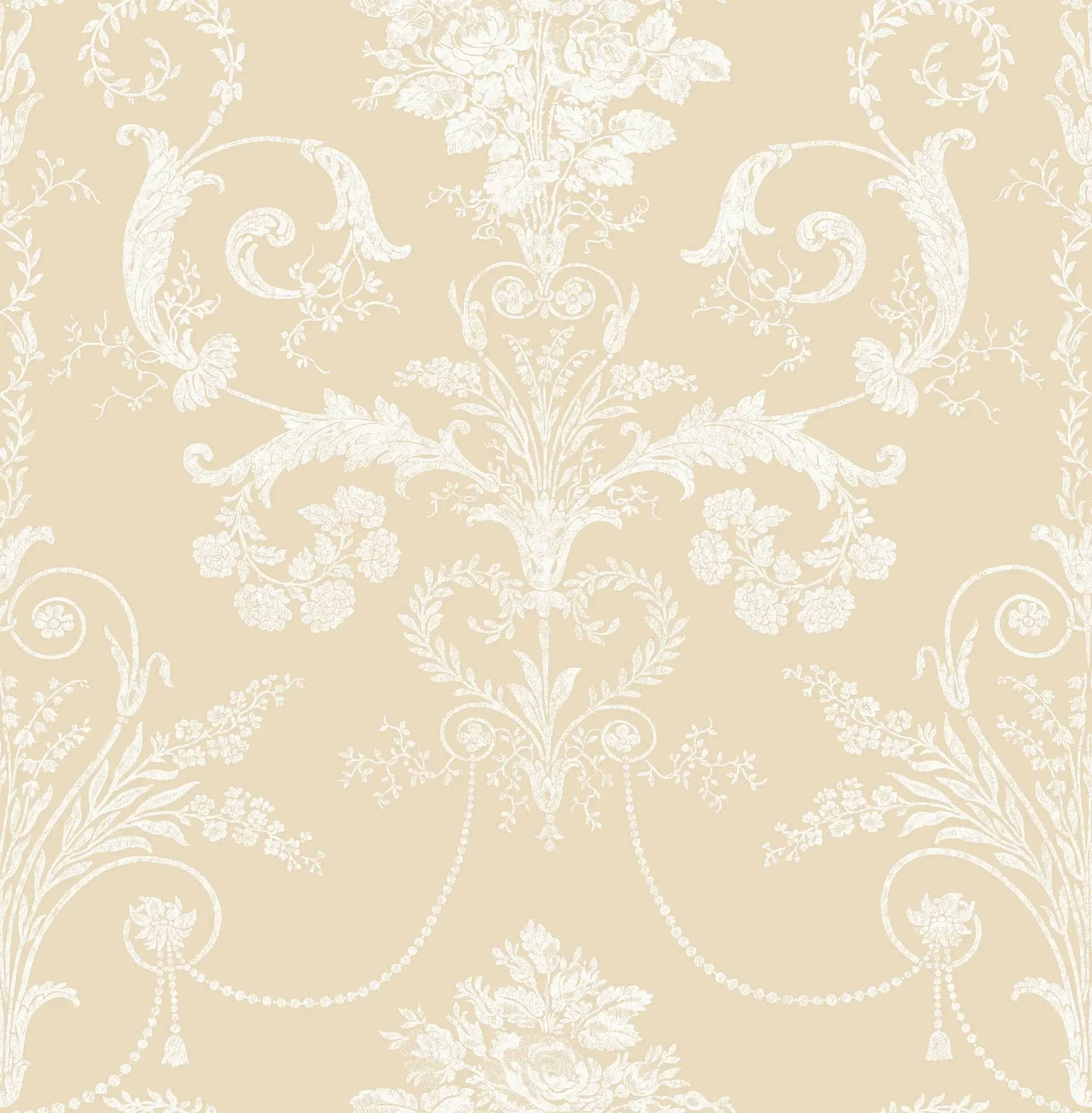 Josette French Toil Damask Linen Laura Ashley Wallpaper 113384