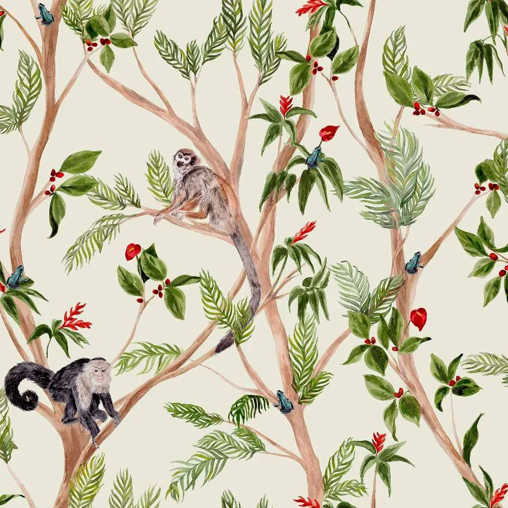 Tropical Monkey Multicoloured Wallpaper 925006