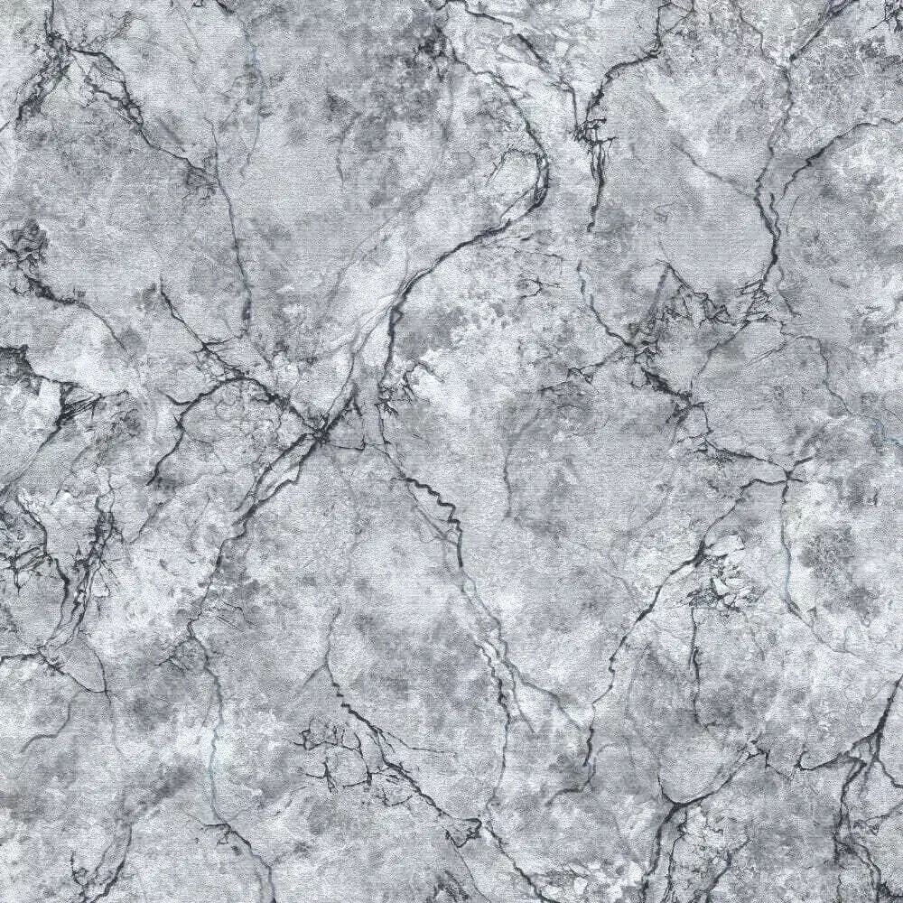 Verona Marble Silver & Blue Heavyweight Vinyl Wallpaper by Debona 9120