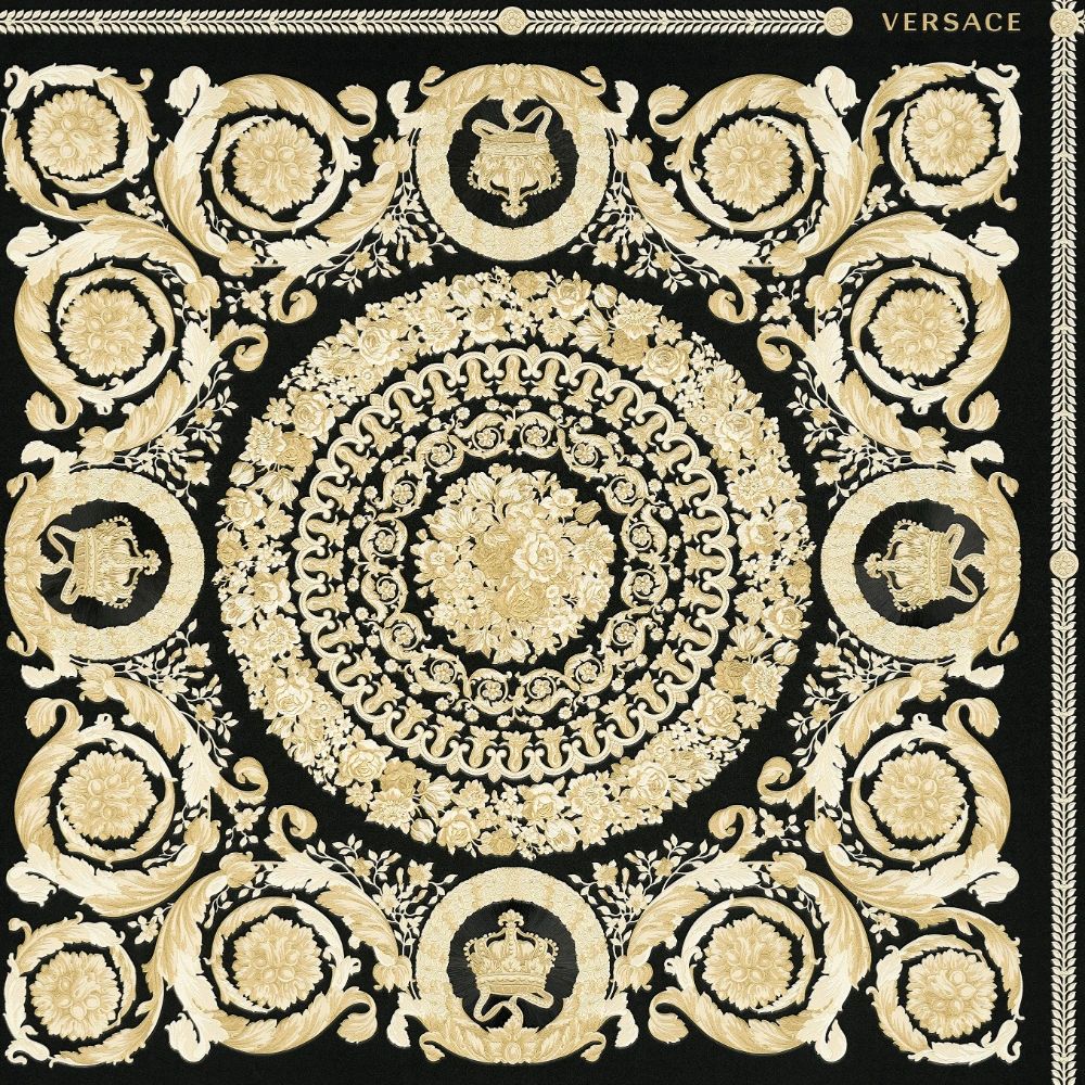 Oriental Heritage Tile Black & Gold Luxury Vinyl Wallpaper 370553