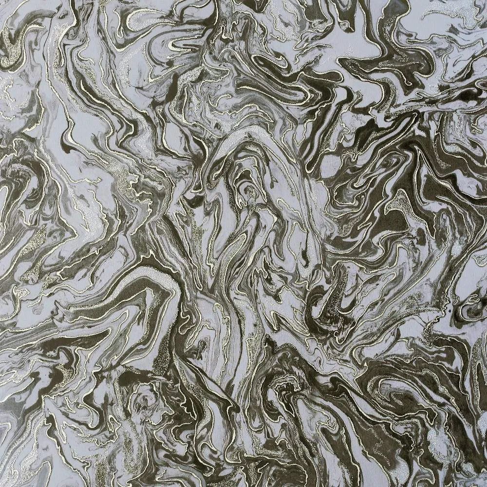 Arthouse Liquid Marble Charcoal & Gold Wallpaper 693903