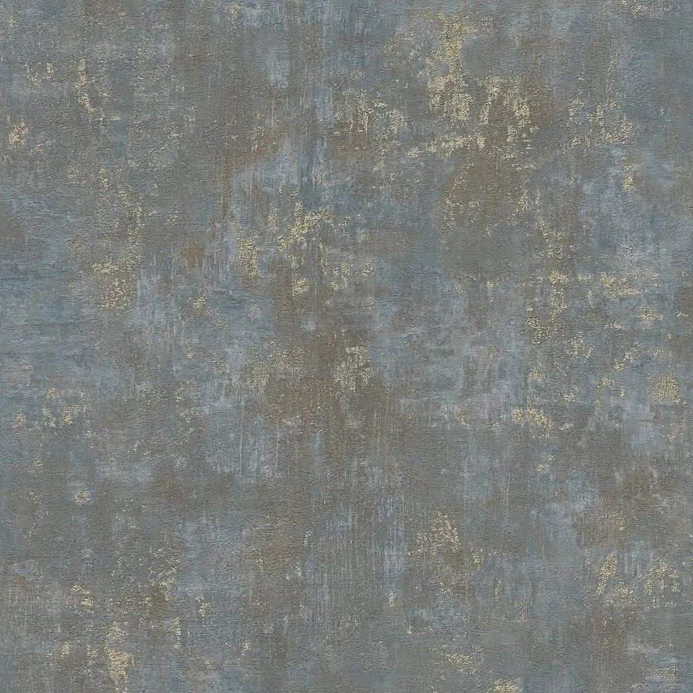 City Concrete Effect Blue & Gold Stories of Life Collection Wallpaper 39670-1