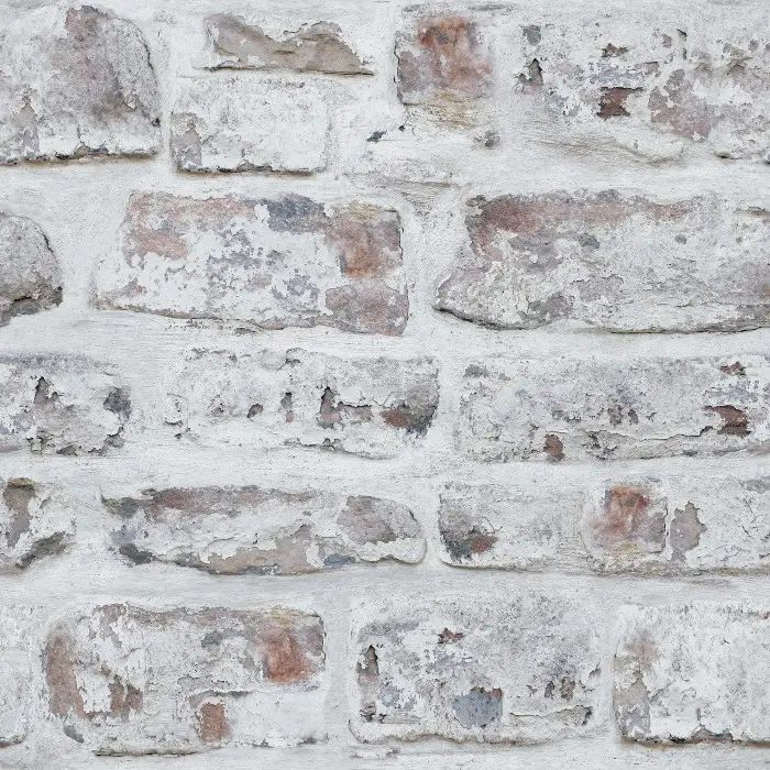 White Washed Wall White Brick Effect Wallpaper 671100
