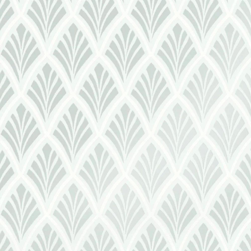 Florin Art Deco Duck Egg & White Laura Ashley Wallpaper 113376