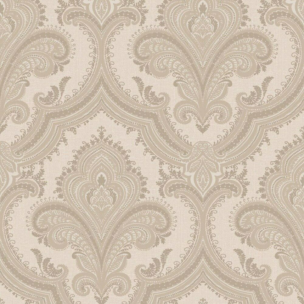 Sassari Damask Natural Vinyl Wallpaper 520323