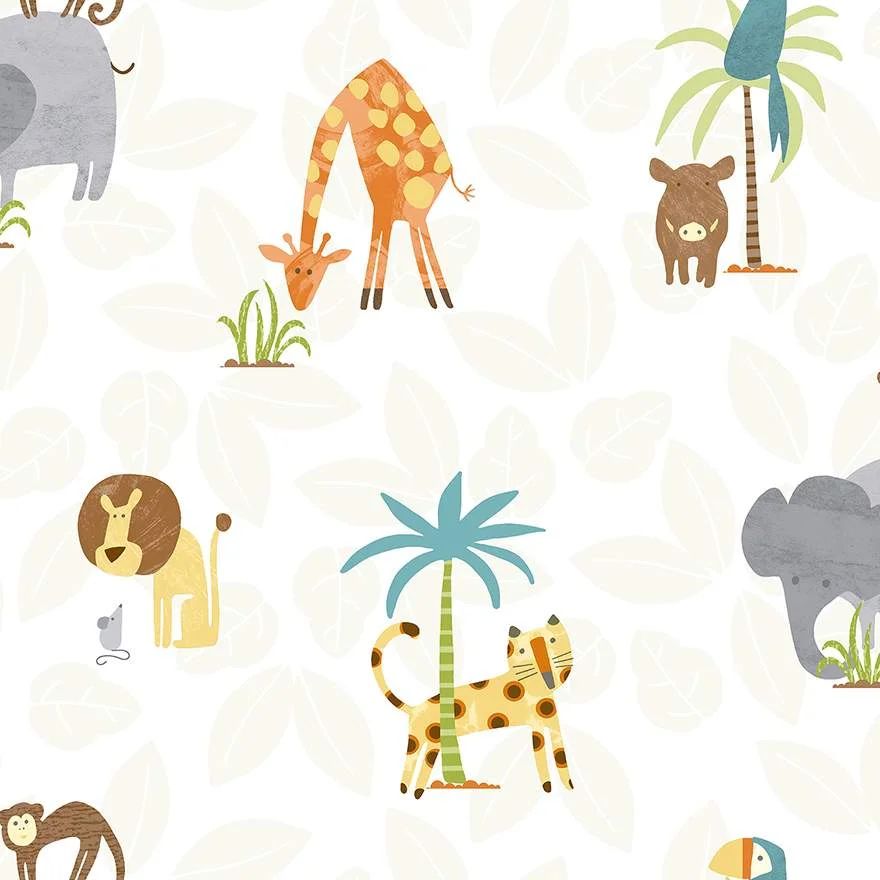 Jungle Friends Multi Children's Bedroom, Nursery, Playroom Wallpaper 12541
