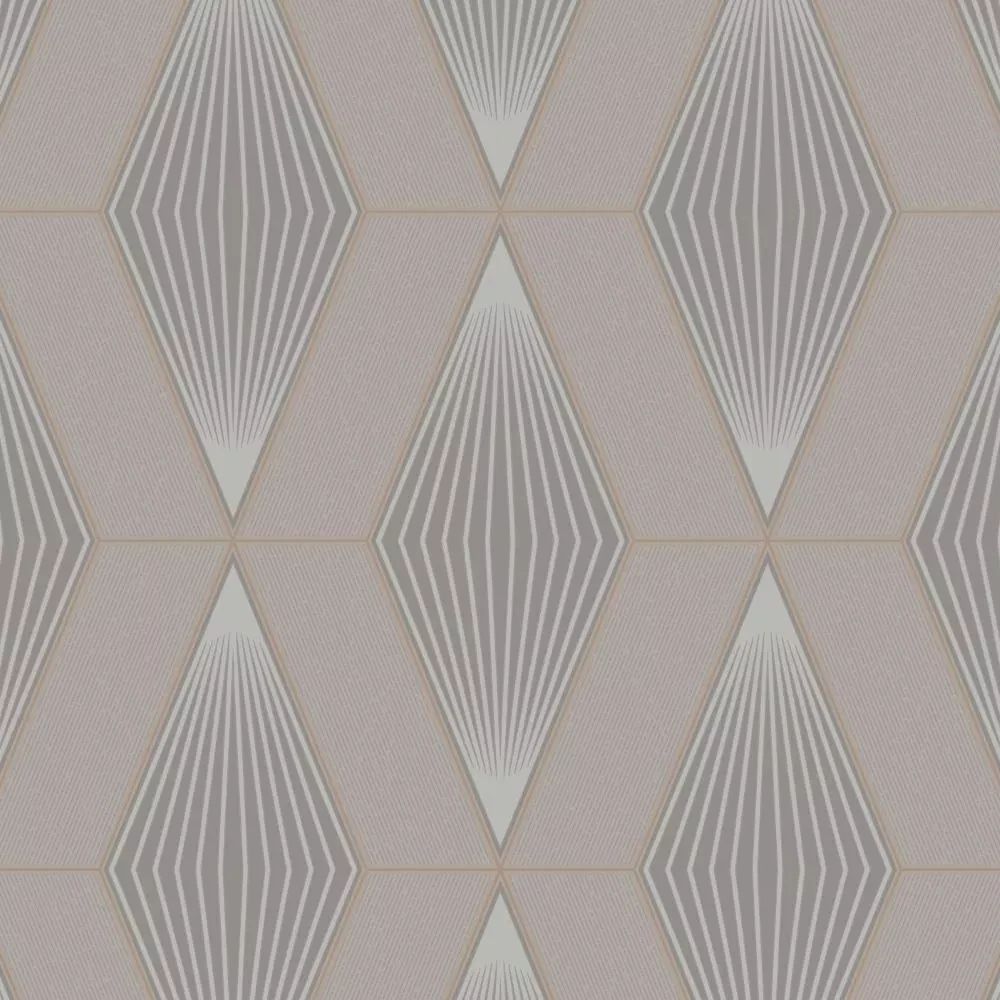 Superfresco Glitter Diamond Geometric Taupe Rose Gold Wallpaper 112577