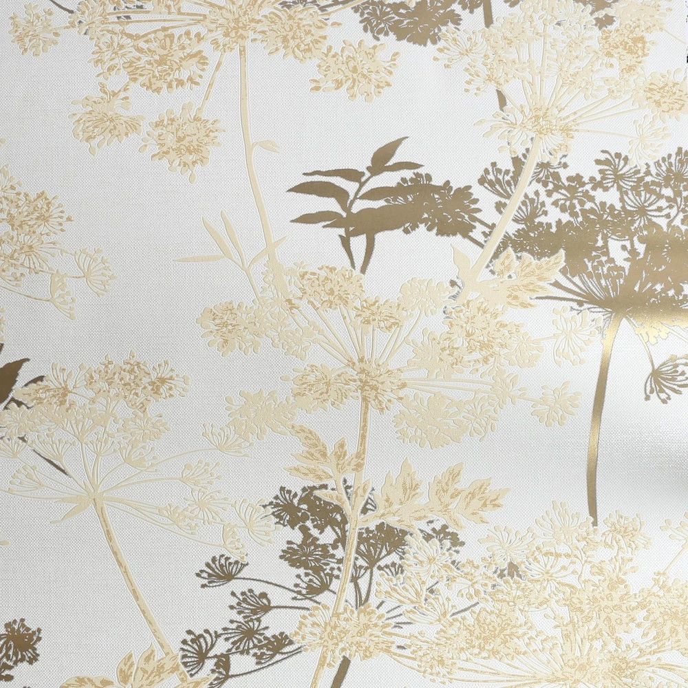 Meadow Floral Cream & Metallic Gold Superfresco Wallpaper 128157